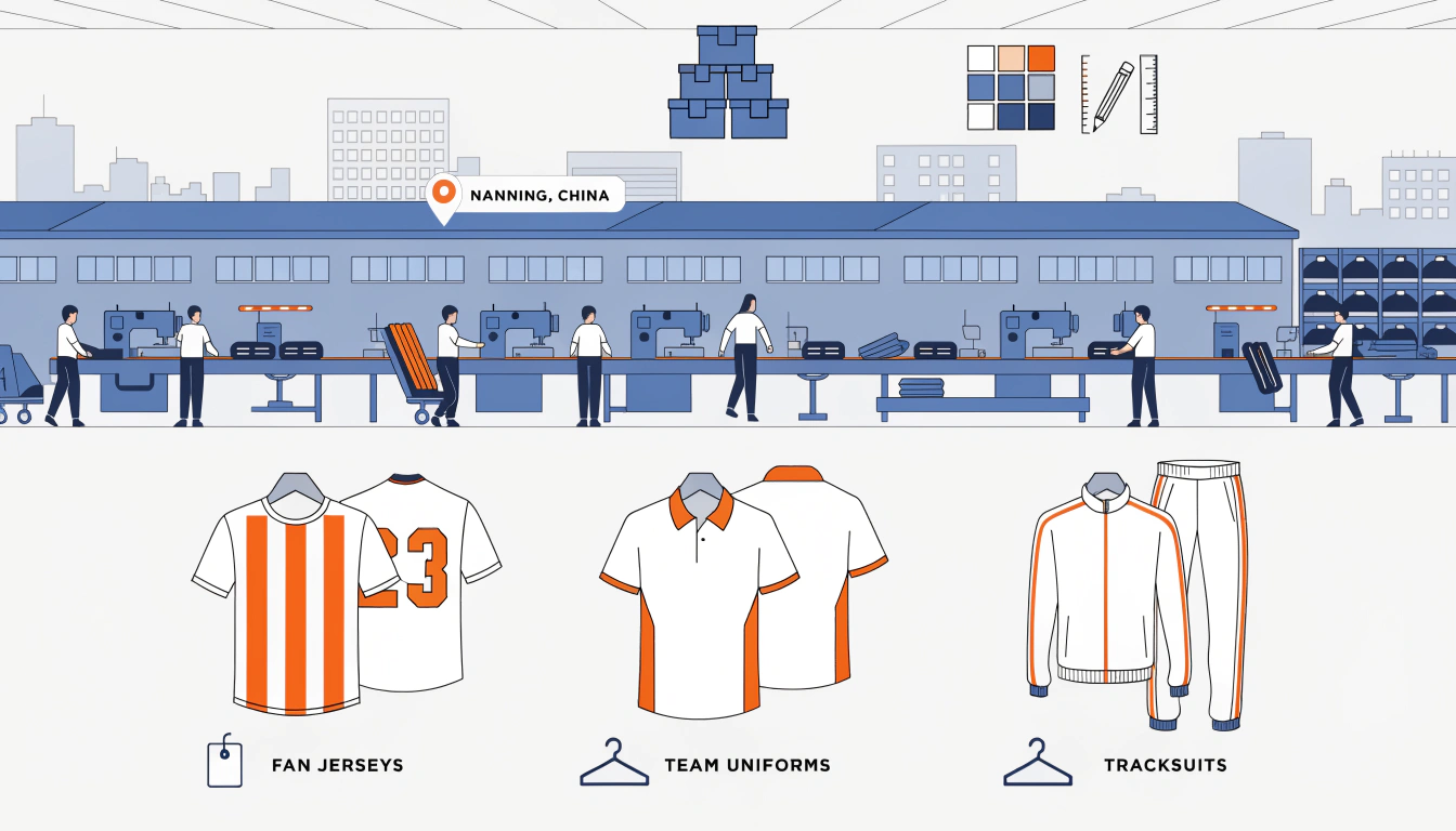 Chinese sportswear production facility